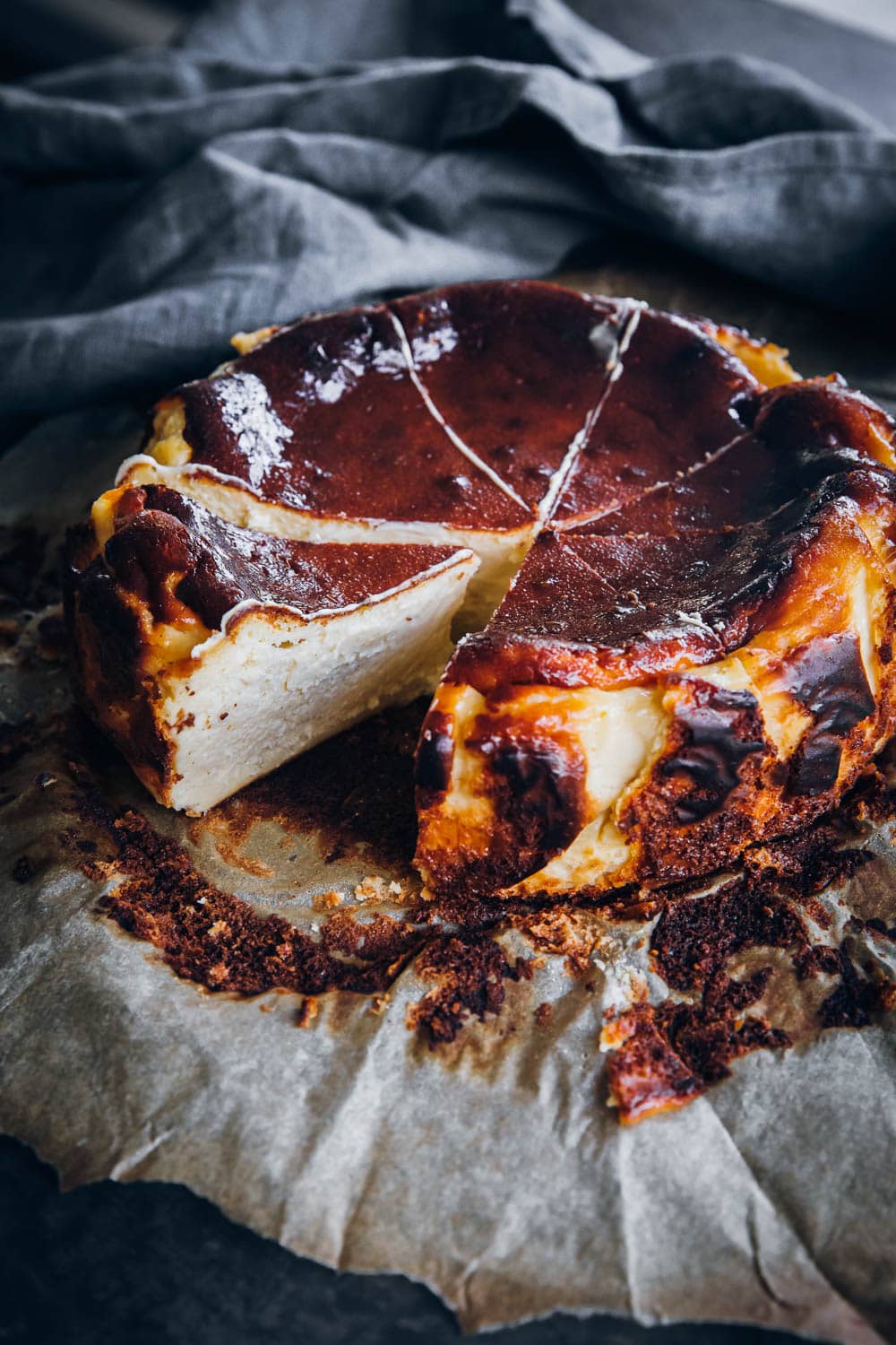BURNT BOSQUE CHEESECAKE WITH DRAMATIC TOP CRUST