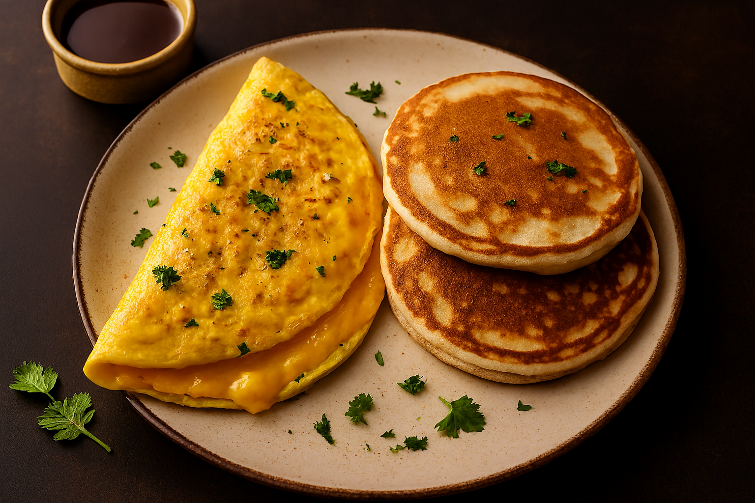 cheese omlete and pancake